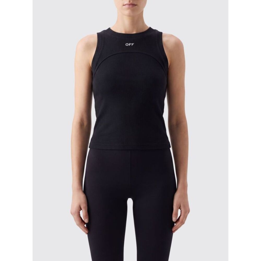 Off-White Women Sleeveless Slim Fit Top Off-White In Stretch Cotton With Logo